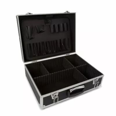 Valise avec bords en aluminium 455 x 330 x 152mm noir (1819-N)