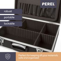 Valise avec bords en aluminium 455 x 330 x 152mm noir (1819-N)