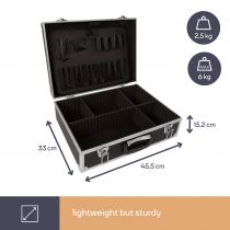 Valise avec bords en aluminium 455 x 330 x 152mm noir (1819-N)