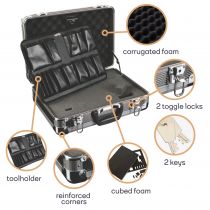 Valise d\'outillage avec des coins arrondis en aluminium 430 x 300 x 150mm (1827-1)