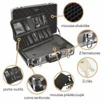 Valise d\'outillage avec des coins arrondis en aluminium 430 x 300 x 150mm (1827-1)