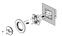 Variateur rotatif 1-10V (va-et-vient) laiton doré satiné porcelaine noire de la collection Do low de Fontini (343E7062)