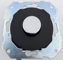 Variateur universel 250V~  à bouton chrome et centre noir mat - Collection DOM de Fontini (85330021)