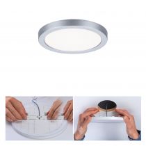 VariFit Panneau encastré LED Areo IP44 rond 118mm 850lm 4000K Chrome mat (93037)