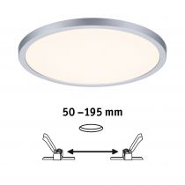 VariFit Panneau encastré LED Areo IP44 rond 230mm 2200lm 3000K Chrome (93052)