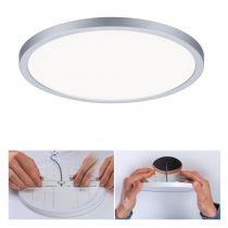 VariFit Panneau encastré LED Areo IP44 rond 230mm 2200lm 4000K Chrome mat (93058)