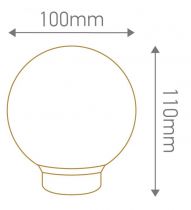 Verrerie Globe D100 p.vis 31,5mm Claire Strillée (18455)