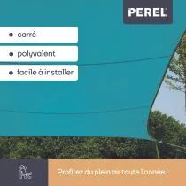 VOILE SOLAIRE - CARR&Eacute; 3.6 x 3.6 m, COULEUR : BLEU CIEL