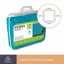 VOILE SOLAIRE - CARR&Eacute; 3.6 x 3.6 m, COULEUR : BLEU CIEL