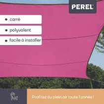 VOILE SOLAIRE - CARR&Eacute; 3.6 x 3.6 m, couleur: fuchsia
