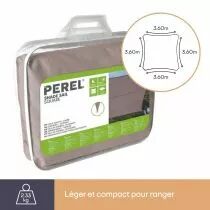 VOILE SOLAIRE - CARR&Eacute; 3.6 x 3.6 m, couleur: gris taupe