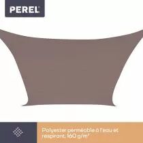 VOILE SOLAIRE - CARR&Eacute; 3.6 x 3.6 m, couleur: gris taupe