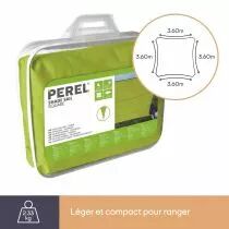 VOILE SOLAIRE - CARR&Eacute; 3.6 x 3.6 m, couleur: vert lime