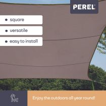 VOILE SOLAIRE - CARRÉ 5 x 5 m, couleur: gris taupe