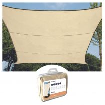 VOILE SOLAIRE - RECTANGULAIRE - 4 x 3 m - COULEUR : CRÈME (GSS4430CR)