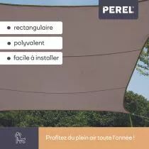 VOILE SOLAIRE - RECTANGULAIRE - 4 x 3 m - COULEUR: GRIS TAUPE (GSS4430TA)