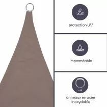 VOILE SOLAIRE - RECTANGULAIRE - 4 x 3 m - COULEUR: GRIS TAUPE (GSS4430TA)