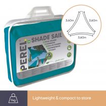 VOILE SOLAIRE - TRIANGLE 3.6 x 3.6 x 3.6 m, COULEUR : BLEU CIEL