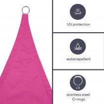 VOILE SOLAIRE - TRIANGLE 5 x 5 x 5 m, couleur: fuchsia