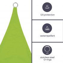 VOILE SOLAIRE - TRIANGLE 5 x 5 x 5 m, couleur: vert lime