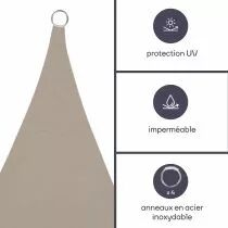 Voile solaire carr&eacute; - 3.6 x 3.6m, couleur: cr&egrave;me (GSS4360)