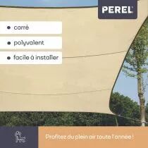 Voile solaire carr&eacute; - 5 x 5m, couleur: cr&egrave;me (GSS4500)