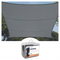 VOILE SOLAIRE PERMÉABLE - CARRÉ - 3.6 x 3.6 m - COULEUR: ANTHRACITE (GSS4360PEC)