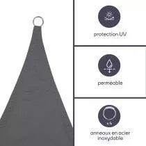 VOILE SOLAIRE PERM&Eacute;ABLE - CARR&Eacute; - 5 x 5 m - COULEUR: ANTHRACITE (GSS4500PEC)