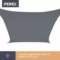 VOILE SOLAIRE PERM&Eacute;ABLE - CARR&Eacute; - 5 x 5 m - COULEUR: ANTHRACITE (GSS4500PEC)