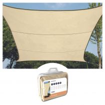 Voile solaire perméable - carré 3.6 x 3.6m, couleur:  beige (GSS4360PE)