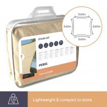 Voile solaire perméable - carré 3.6 x 3.6m, couleur:  beige (GSS4360PE)
