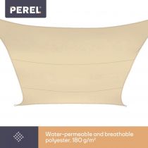 Voile solaire perméable - carré 3.6 x 3.6m, couleur:  beige (GSS4360PE)