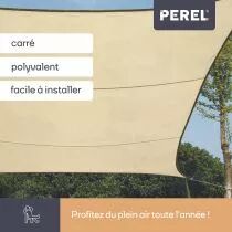 Voile solaire perm&eacute;able - carr&eacute; 3.6 x 3.6m, couleur:  beige (GSS4360PE)