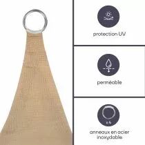 Voile solaire perm&eacute;able - carr&eacute; 3.6 x 3.6m, couleur:  beige (GSS4360PE)