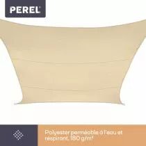Voile solaire perm&eacute;able - carr&eacute; 3.6 x 3.6m, couleur:  beige (GSS4360PE)