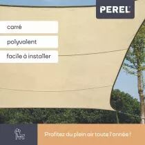 Voile solaire perm&eacute;able - carr&eacute; 5 x 5m, couleur: beige (GSS4500PE)