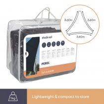 VOILE SOLAIRE PERMÉABLE - TRIANGLE - 3.6 x 3.6 x 3.6 m - COULEUR: ANTHRACITE (GSS3360PEC)