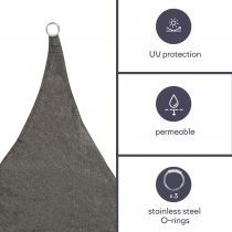 VOILE SOLAIRE PERMÉABLE - TRIANGLE - 5 x 5 x 5 m - COULEUR: ANTHRACITE (GSS3500PEC)