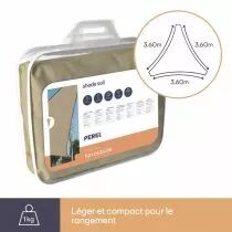 Voile solaire perm&eacute;able - triangle 3.6 x 3.6 x 3.6m, couleur: beige (GSS3360PE)