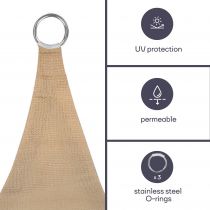 Voile solaire perméable - triangle 5 x 5 x 5m, couleur: beige (GSS3500PE)