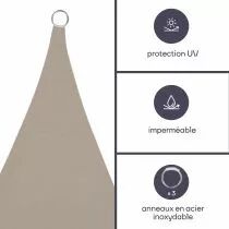 Voile solaire triangulaire - 3.6 x 3.6 x 3.6m, couleur: cr&egrave;me (GSS3360)