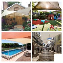Voile solaire triangulaire - 5 x 5 x 5m, couleur: crème (GSS3500)