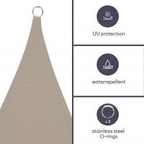 Voile solaire triangulaire - 5 x 5 x 5m, couleur: crème (GSS3500)