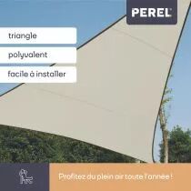 Voile solaire triangulaire - 5 x 5 x 5m, couleur: cr&egrave;me (GSS3500)