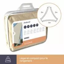 Voile solaire triangulaire - 5 x 5 x 5m, couleur: cr&egrave;me (GSS3500)