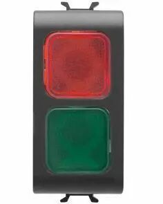 Voyant de signalisation double - opale - 1 module - noir - chorus