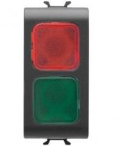 Voyant de signalisation double - opale - 1 module - noir - chorus