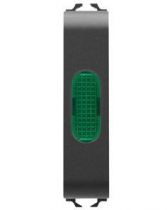 Voyant de signalisation simple - vert - 1/2 module - noir - chorus