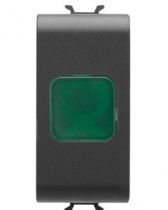 Voyant de signalisation simple - vert - 1 module - noir - chorus