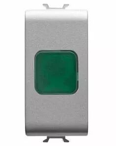 Voyant de signalisation simple - vert - 1 module - titane - chorus